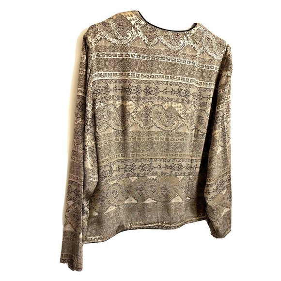 Asian Women Lite Jacket Size 18 Gold Black Semi Shinny Long Slvs Dressy Elegant - Picture 4 of 10